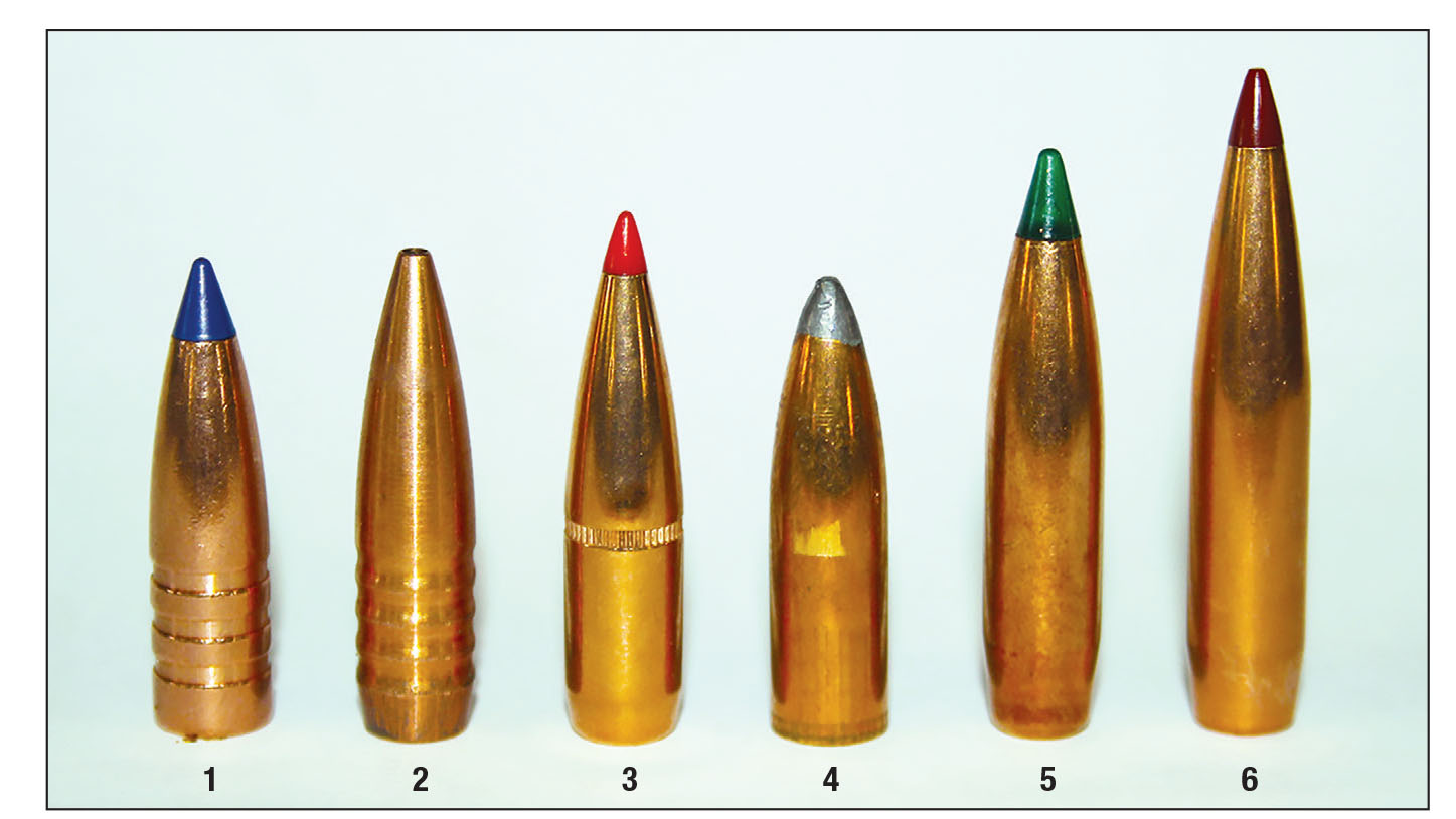 Bullets used for developing loads for the 28 York included: (1) Barnes 110-grain TTSX BT, (2) Hammer  Bullets 120-grain Hammer Hunter, (3) Hornady 139-grain SST, (4) Speer 145-grain Hot-Cor (pulled/reclaimed), (5) Sierra 150-grain Tipped GameKing and (6) Hornady 175-grain ELD-X (subsonic loads).